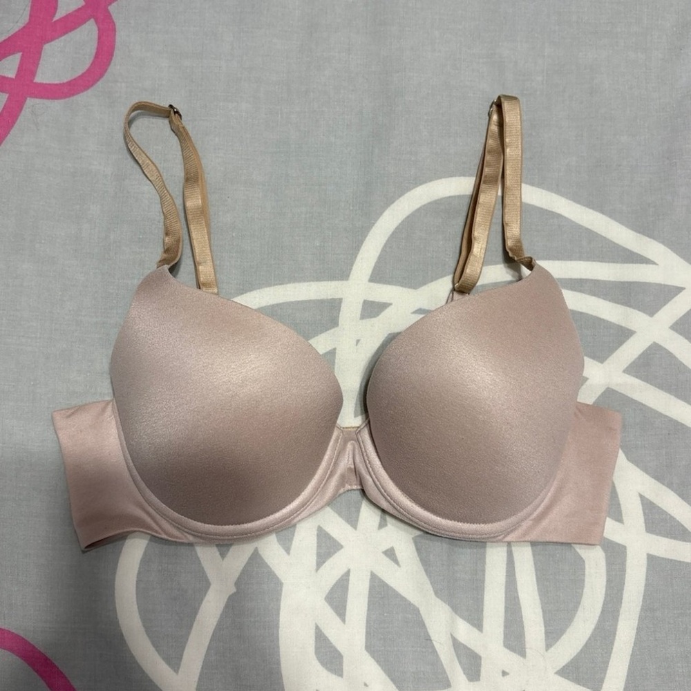 Aerie Nude Sunnie Demi Coverage Push-Up Bra